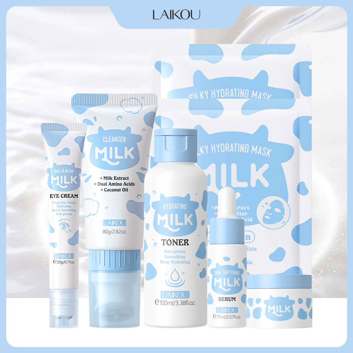 Skincare Glow Glowing - LAIKOU 6Pcs Milk Hydrating Skin Care