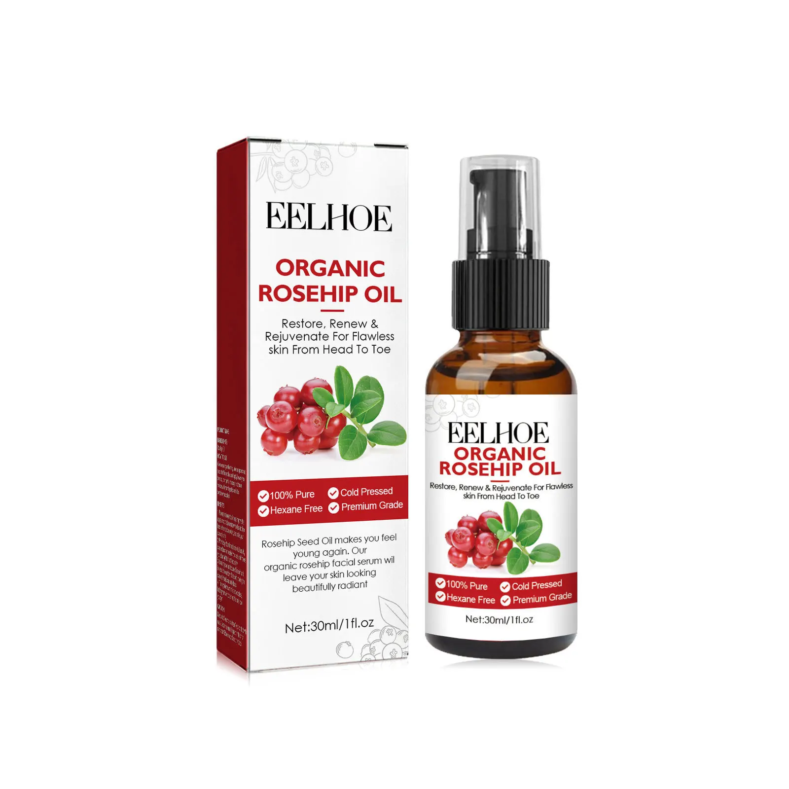 Face Oil Rosehip - 30ml Rosehip Oil Facial Serum Moisturizing