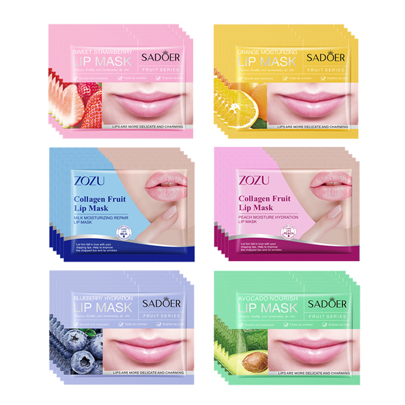 Skincare Collagen - 30pcs Fruits Lip Mask Moisturizing Nourishing