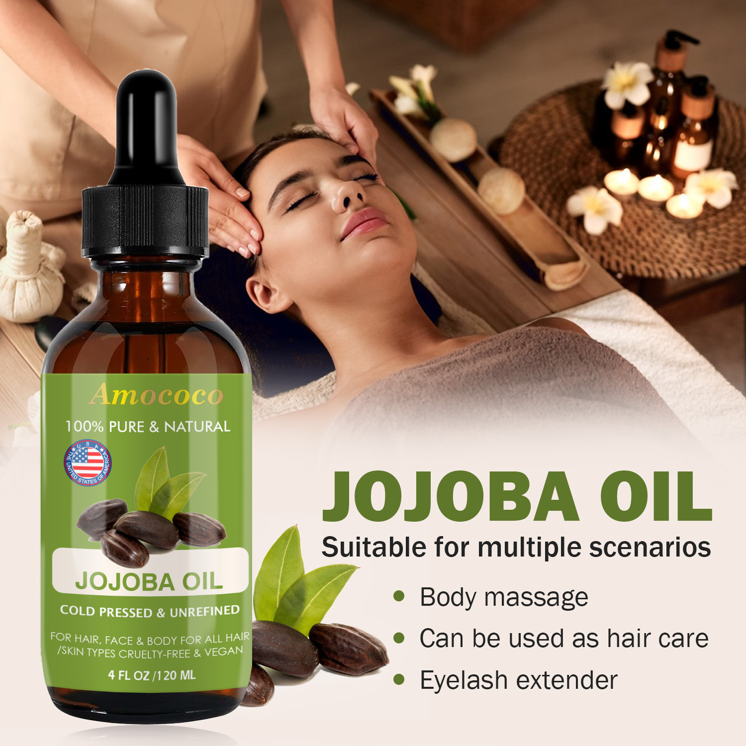 Amococo 2pcs Jojoba Oil and Ro - Face Oil Rosehip ulasan dan harga